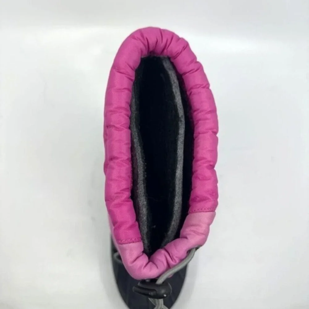 Columbia Moonridge II Snow Boots Kids Size 4 Pink Black Waterproof YY1193 Good‎